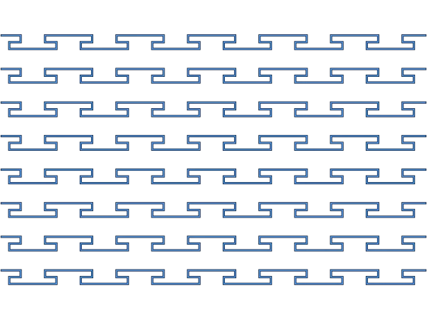 Greek Key / Meander Grid example: Greek Key Blue Outline