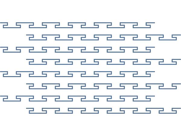 Greek Key / Meander Grid example: Greek Key Offset Thin Band