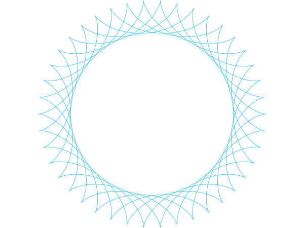 Guilloché Rosette example: Guilloche Cyan Crown Ring