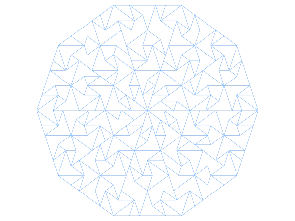 Penrose Tiling (Kite/Dart) example: Depth 4 (Radius 608)