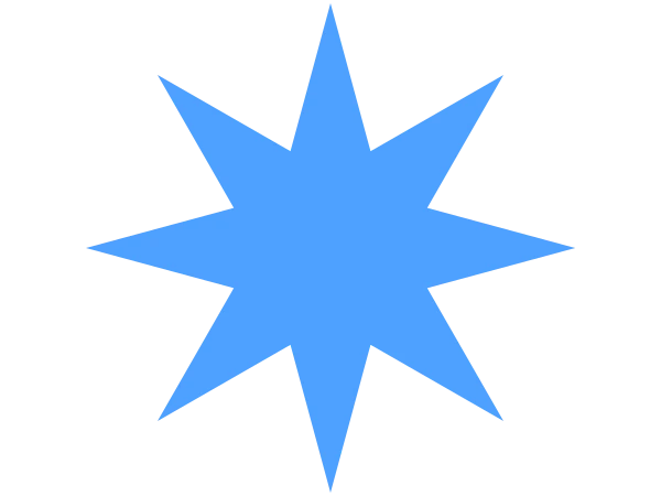 Star Shape example: Star Shape Eight Point Blue